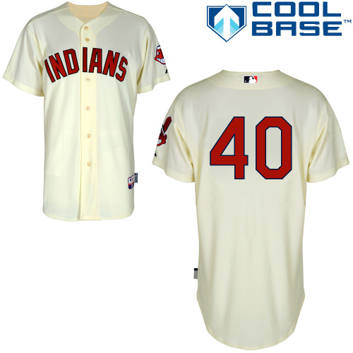 Justin Sellers #40 MLB Jersey-Cleveland Indians Men's Authentic Alternate 2 White Cool Base Baseball Jersey